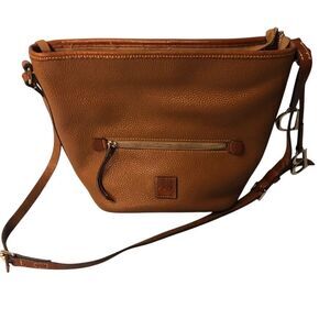 Dooney & Bourke Women's Caramel Pebble Grain Zip Sac Shoulder Bag